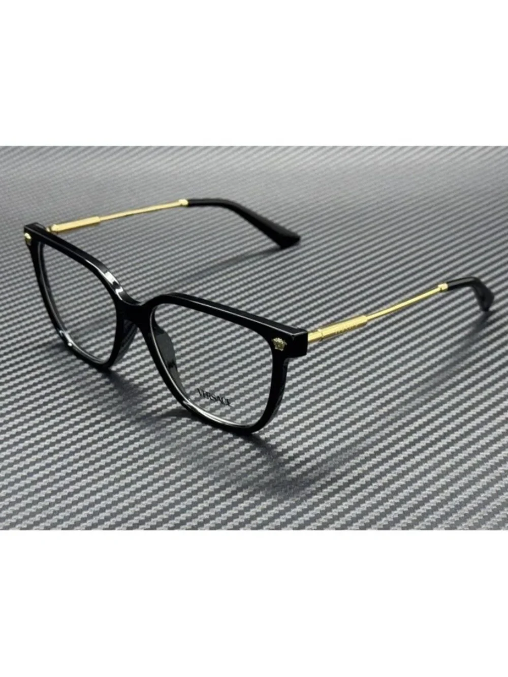 New Versace Women Black Gold Eyeglasses 55-15-140